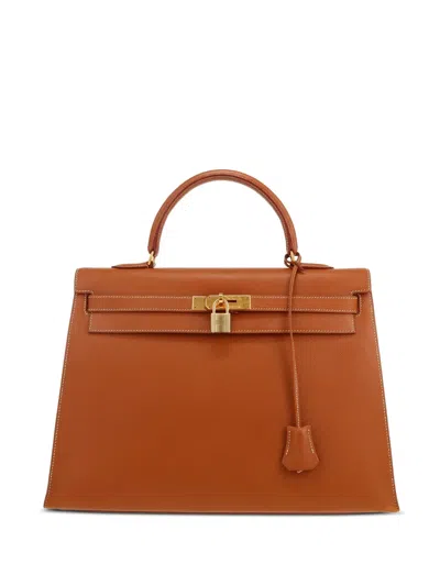 Pre-owned Hermes Kelly 35 Handbag In Brown