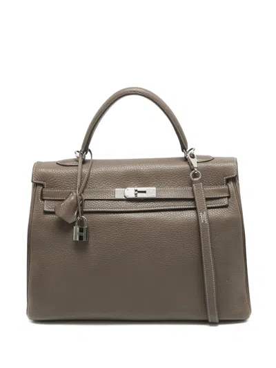 Pre-owned Hermes Kelly 35 Two-way Handbag In Neutral