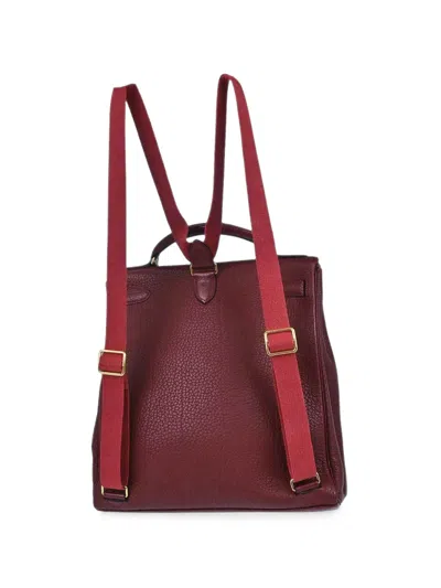 Pre-owned Hermes Kelly A Dos Gm Leather Backpack In Red