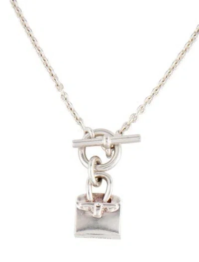 Pre-owned Hermes Kelly Amulette Pendant Necklace, 16" In Multicolor