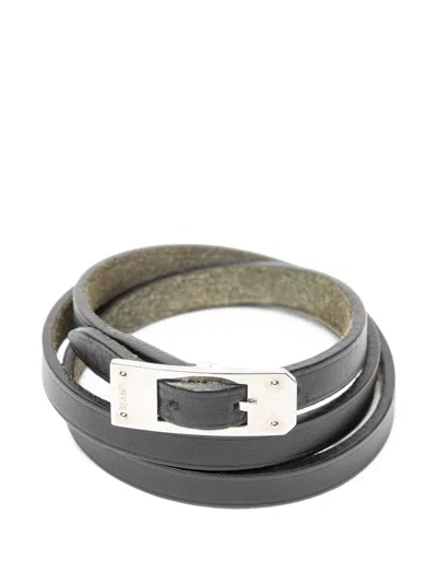 Pre-owned Hermes Kelly Ardion Triple Tour Bracelet In Black