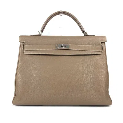 Pre-owned Hermes Kelly Beige Togo Leather Handbag Shoulder Bag Tote Bag ()