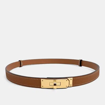 Pre-owned Hermes Kelly Belt In Brown