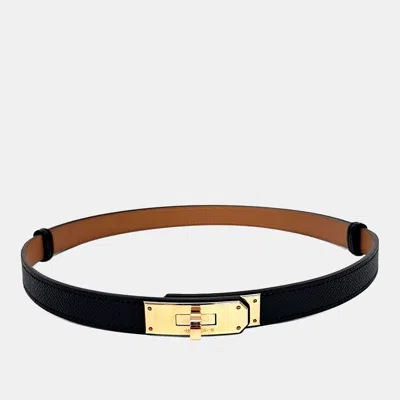 Pre-owned Hermes Hermès Kelly Belt (u) In Black