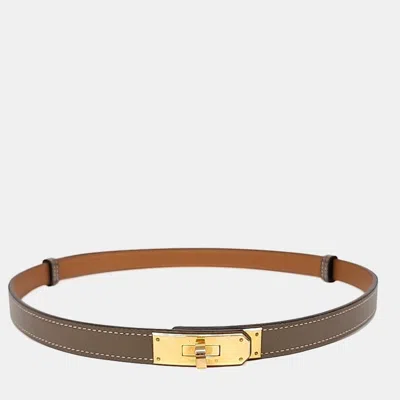 Pre-owned Hermes Hermès Kelly Belt (u) In Brown