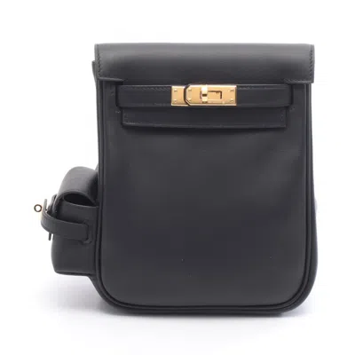 Pre-owned Hermes Kelly Black Leather Backpack Handbag ()