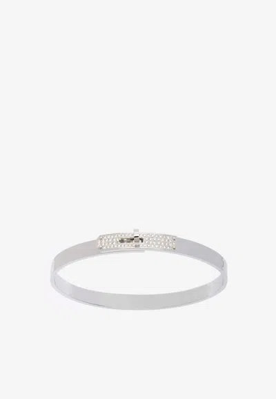 Pre-owned Hermes Kelly Bracelet Pm In White Gold And Diamonds