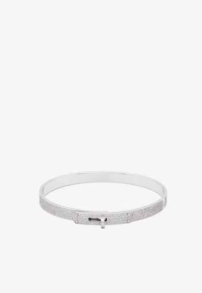 Pre-owned Hermes Kelly Bracelet Pm In White Gold And Full Diamonds