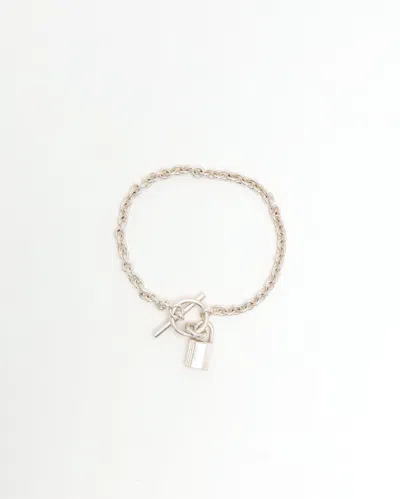 Pre-owned Hermes Hermès Kelly Cadenas Bracelet In Silver