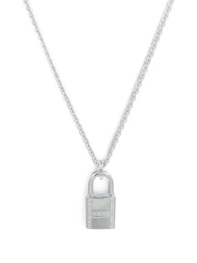 Pre-owned Hermes Kelly Cadenas Diamond Necklace In Silver
