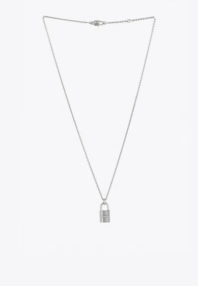 Pre-owned Hermes Kelly Cadenas Pendant Necklace In White Gold And Diamonds