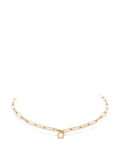 Pre-owned Hermes Kelly Chaine Choker 18k Yellow Gold And Pave Diamonds Small Necklace