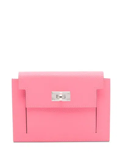 Pre-owned Hermes Kelly Coin Purse In Pink