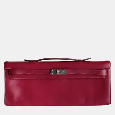 Pre-owned Hermes Kelly Cut B5 Rouge Rubis Inside With Palladium Hardware N Stamp In Red