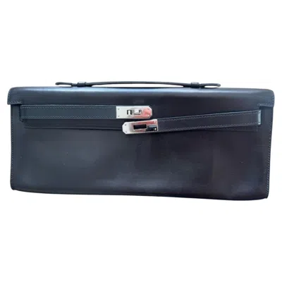 Pre-owned Hermes Hermès Kelly Cut Clutch Bag In Black Box Calf Leather
