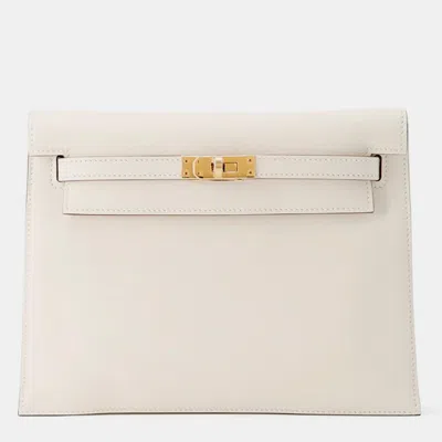 Pre-owned Hermes Kelly Dance 2 Nata Swift Leather Bag In White