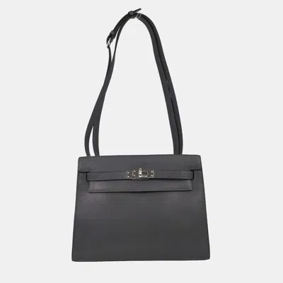Pre-owned Hermes Kelly Danse 22 Ardoise Evercalf Leather Shoulder Bag In Grey