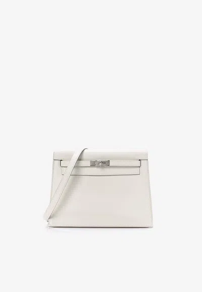 Pre-owned Hermes Kelly Danse Ii Belt Bag In Gris Pale Swift With Palladium Hardware