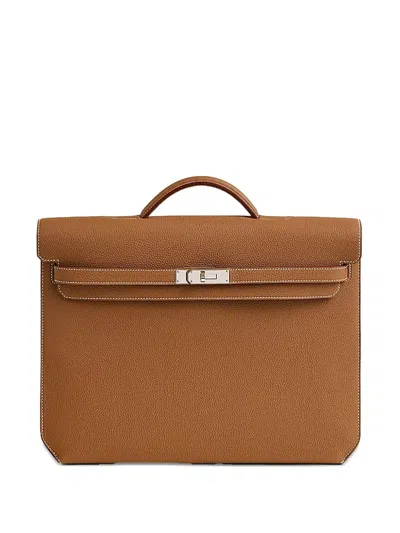 Pre-owned Hermes Kelly Depeches 36 Briefcase In Brown