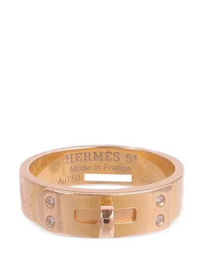 Pre-owned Hermes Kelly Diamond Ring In Pink