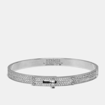 Pre-owned Hermes Hermès Kelly Diamonds 18k White Gold Small Model Bracelet