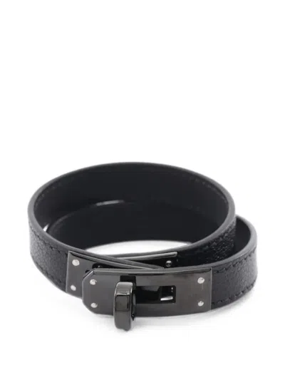 Pre-owned Hermes Kelly Double Tour Bracelet In Black