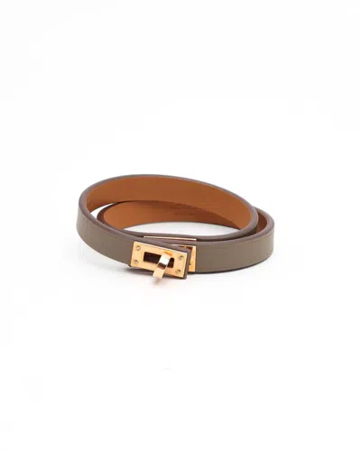 Hermes Hermès Kelly Double Tour Bracelet In Brown