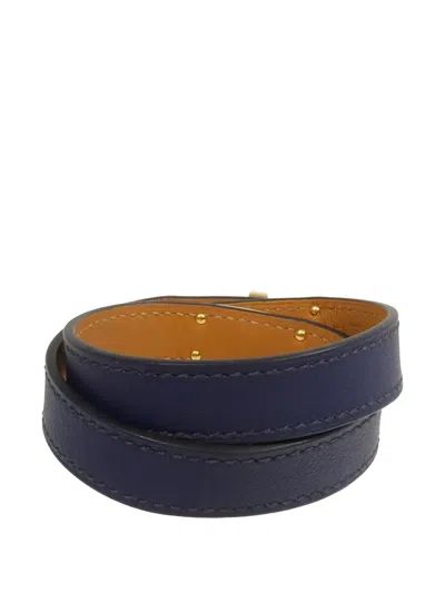 Pre-owned Hermes Kelly Double Tour Bracelet In Gold