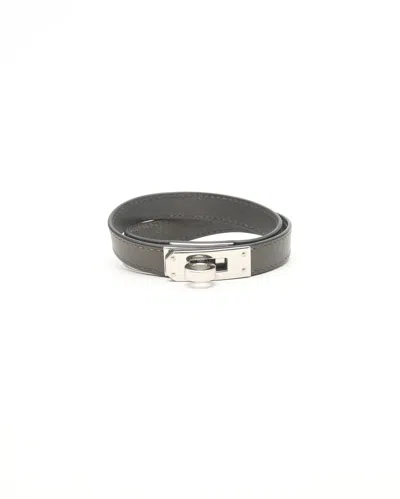 Pre-owned Hermes Hermès Kelly Double Tour Bracelet In Gray