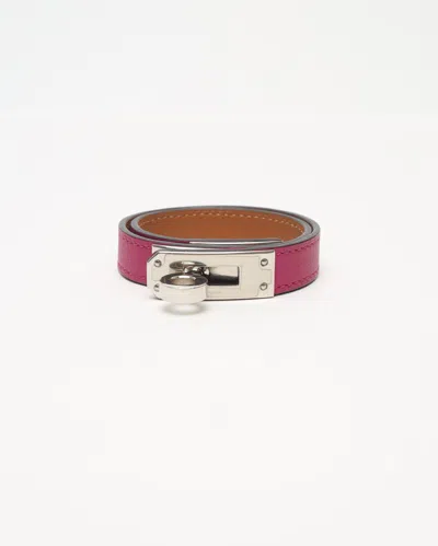 Pre-owned Hermes Hermès Kelly Double Tour Bracelet In Purple