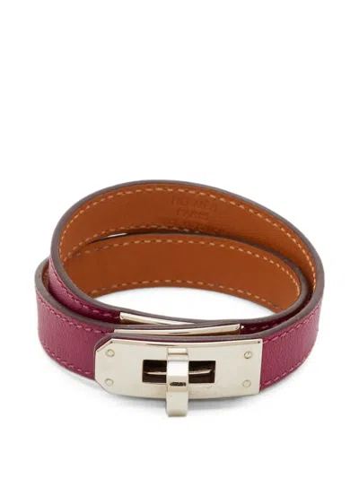 Pre-owned Hermes Kelly Double Tour Bracelet In Purple