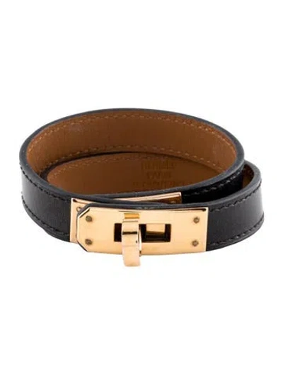 Pre-owned Hermes Kelly Double Tour Leather Bracelet In Multi
