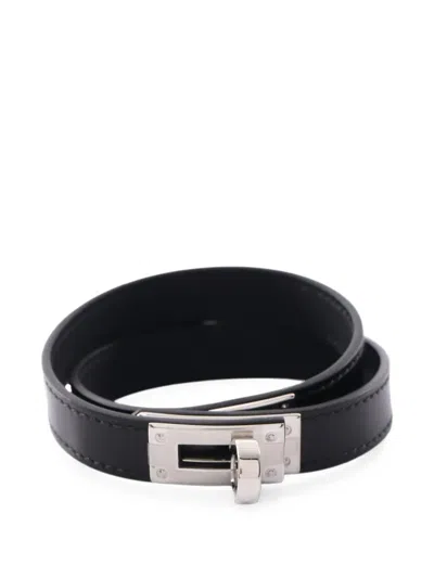 Pre-owned Hermes Kelly Double-tour Bracelet In Black