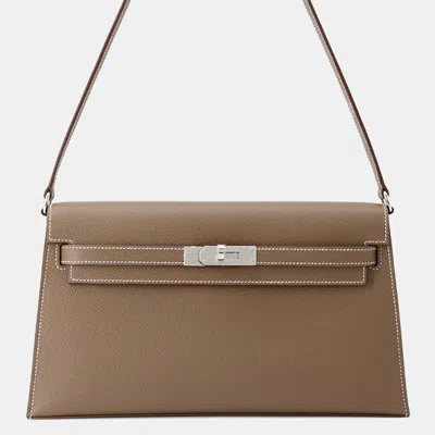 Pre-owned Hermes Kelly Elan Etoupe Epsom Handbag In Brown