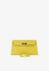 Hermes Kelly Elan In Jaune De Naples Doblis Suede With Palladium Hardware In Jaune De Naples