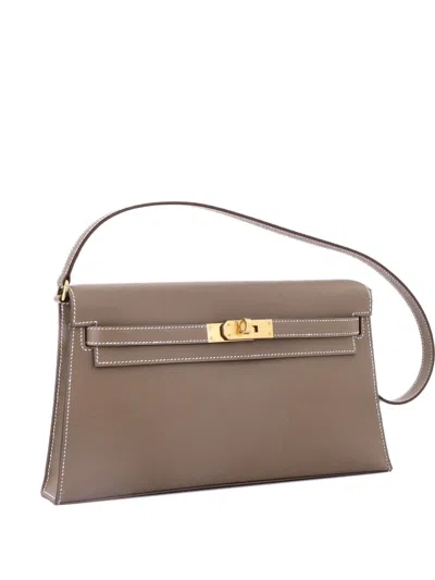 Pre-owned Hermes Kelly Elan Madame Shoulder Bag In Gray