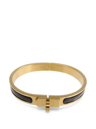Pre-owned Hermes Kelly Enamel Bracelet In Gold