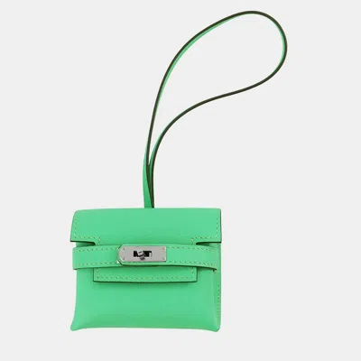 Pre-owned Hermes Kelly Festival Vert Swift Leather In Green
