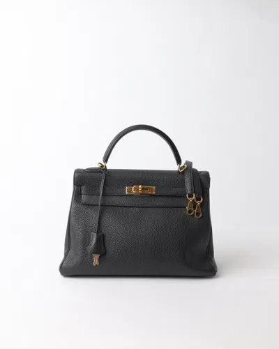 Pre-owned Hermes Hermès Kelly Ii Togo 32 Retourne Bag In Black