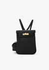 Hermes Kelly Jump Backpack In Black Swift Leather With Gold Hardware In Black