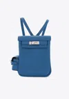 Hermes Kelly Jump Backpack In Bleu France Swift Leather With Palladium Hardware In Blue