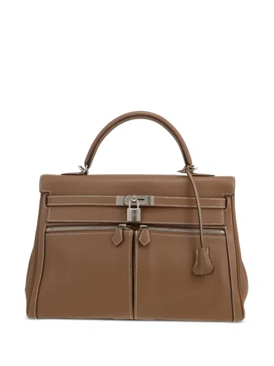 Pre-owned Hermes Kelly Lakis Handbag In Neutral