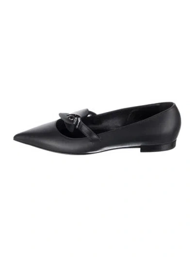 Pre-owned Hermes Kelly Leather Ballet Flats In Black