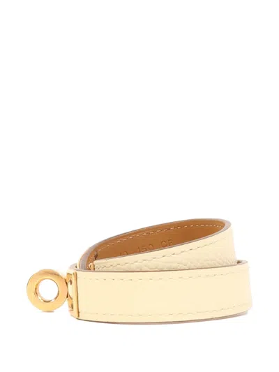 Pre-owned Hermes Kelly Leather Bracelet In Neutral