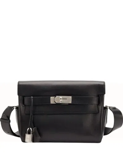 Pre-owned Hermes Kelly Messenger Bag In Black