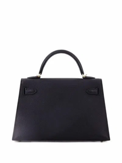 Pre-owned Hermes Kelly Mini Ii Bag Noir Epsom With Gold Hardware 20 Satchel In Black