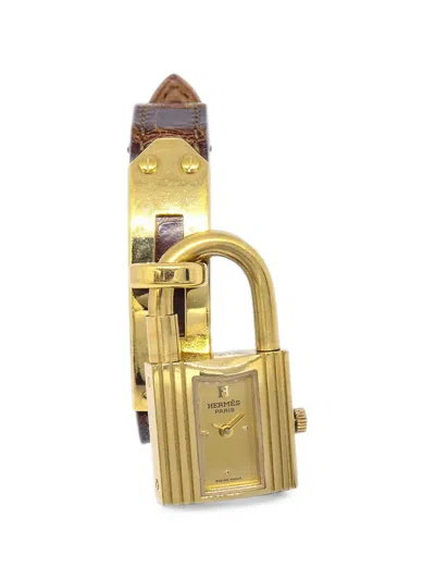 Pre-owned Hermes Kelly Padlock 19cm Watch In Gold