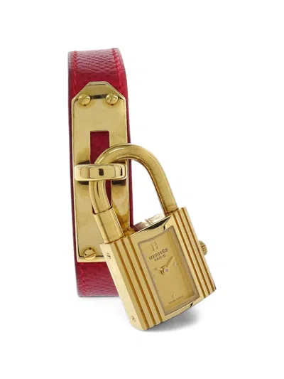 Pre-owned Hermes Kelly Padlock 20mm Watch In Gold