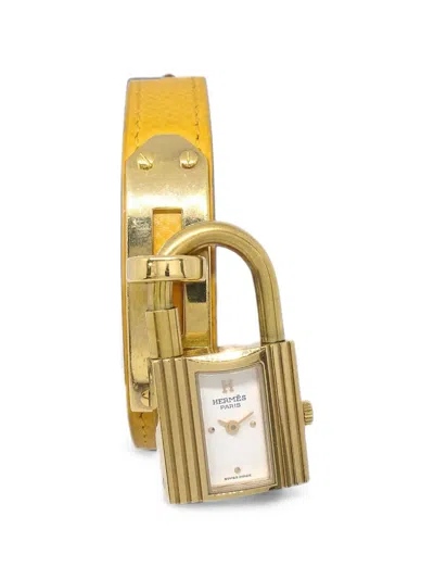 Pre-owned Hermes Kelly Padlock 20mm Watch In White