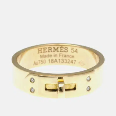 Pre-owned Hermes Kelly Pink Gold 18k Fashion Diamond Band Ring Pink Gold